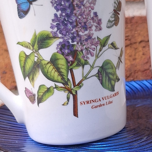 Butterfly Garden Mugs Lilac Blue Purple Dragonfly Foxglove Matching Pair Set 2 - Picture 13 of 17